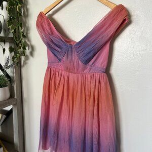 Anaya With Love Petite Ombre Tulle Off Shoulder Dress US 6